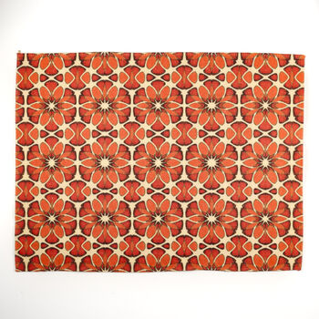 Moroccan Flower Canvas Fabric Place Mat Set, 3 of 12