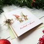 Handmade Special Couple Personalised Christmas Card, Skating Gonk Design, thumbnail 3 of 4