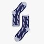 Women's Bamboo Socks Blue Lightning Leopard Print, thumbnail 2 of 2