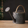 Metal Grey And Gold Watering Can, thumbnail 1 of 5
