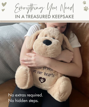 Embroidered 'Paw Prints on Our Hearts' Comfort Teddy Dog, 2 of 10