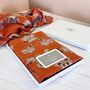 Vintage Style Burnt Orange Floral Scarf, thumbnail 1 of 5