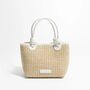 Monaco Beige Ombré Straw Mini Tote Beach Bag, thumbnail 1 of 5