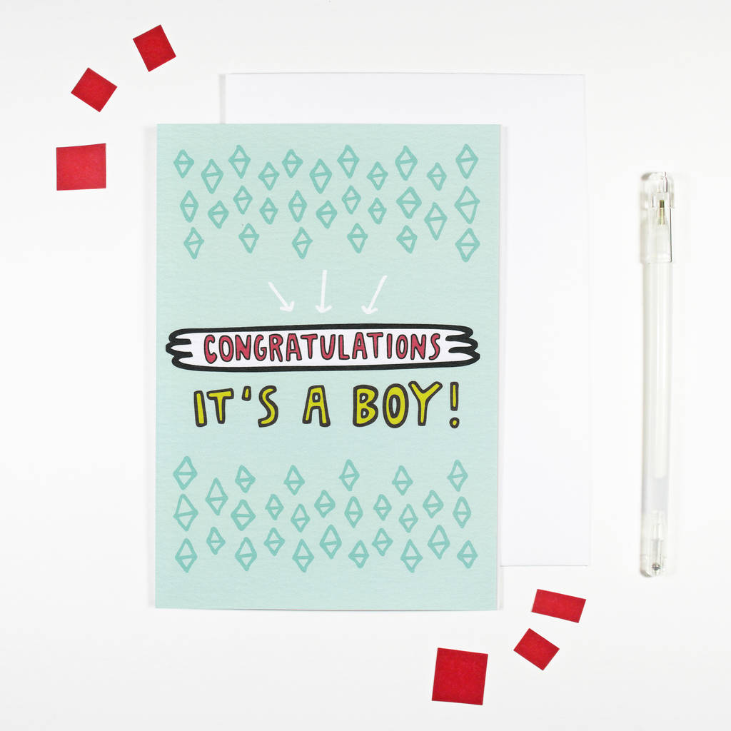 it's a boy new baby boy card by angela chick | notonthehighstreet.com