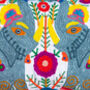 White Trunk Up Elephant Embroidered Cushion Cover, thumbnail 3 of 7
