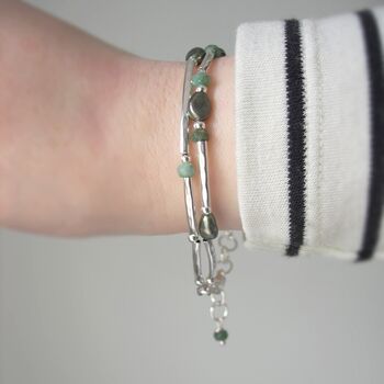 Emerald Double Stranded Bracelet, 4 of 5