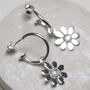 Sterling Silver Daisy Stud Hoops, thumbnail 6 of 8