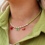 Build Your Own Colourful Green Pearl Three Charm Necklace, thumbnail 1 of 9