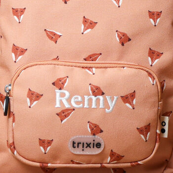 Personalised Trixie Backpack With Fierce Fox Print For Nursery, School, Holiday, 3 of 6