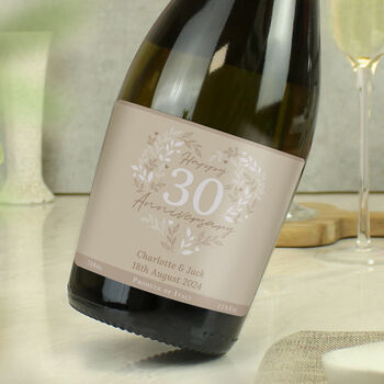 Personalised 30th Pearl Wedding Anniversary Prosecco, 3 of 8