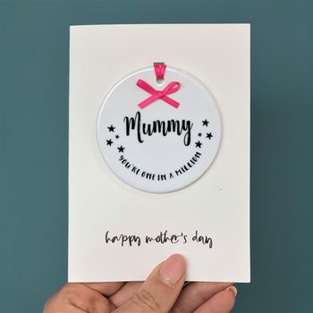 Mothers Day Luxury Card And Ceramic Hanging Decoration, 2 of 4