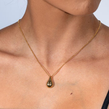 Large Tear Drop Pendant In Gold Plated, 2 of 4