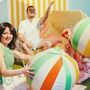 Matte Pastel Stripe Ball Foil Balloon, thumbnail 1 of 4