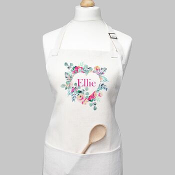 Personalised Floral Heart Apron, 2 of 3