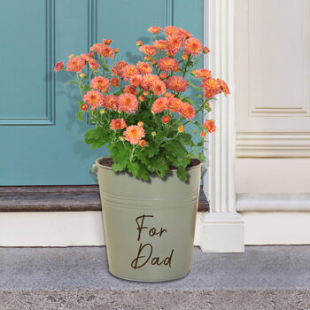 Personalised Laurel Green Planter Bucket, 3 of 6