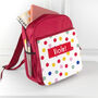 Personalised Girl's Patterned Red Rucksack, thumbnail 12 of 12