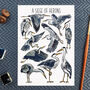 Herons Watercolour Illustrated Postcard, thumbnail 1 of 8