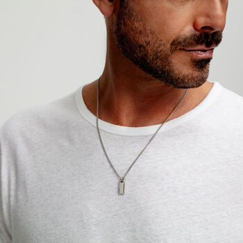 Small Ingot Men's Necklace Stainless Steel, 4 of 9