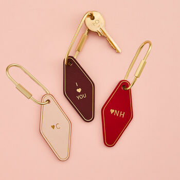 Personalised Leather Motel Keyring, 4 of 5