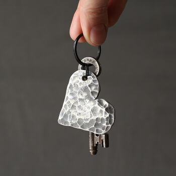 Textured Love Heart Iron Keyring. Available In Two Designs, 5 of 8