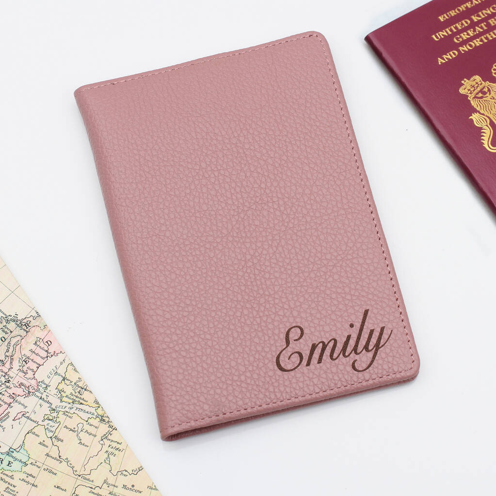 Personalised Luxury Leather Name Travel Document Holder By Hurleyburley