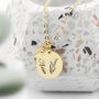 Personalised Birth Flower Heart And Disc Necklace, thumbnail 1 of 12