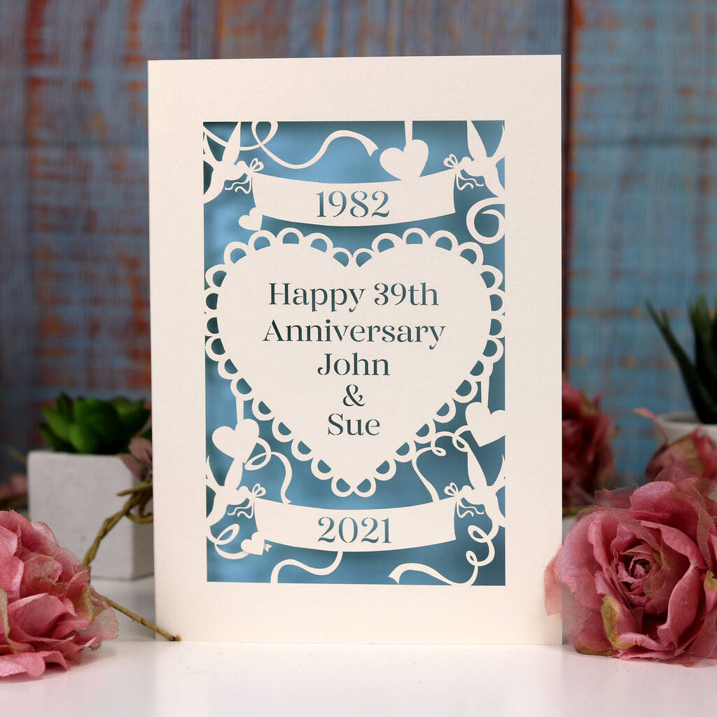 Personalised Laser Cut Anniversary Card, 1 of 11