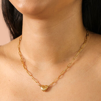 Gold Stainless Steel Magnetic Heart Pendant Necklace, 3 of 5