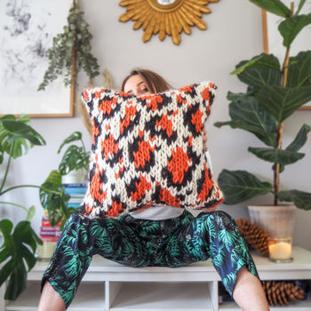 Leopard Print Cushion Cover Knitting Kit, 3 of 12