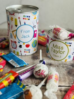 Personalised Thank You Teacher Gift Tin With Swizzel Sweets, 3 of 4