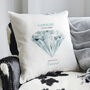 Personalised April Diamond Birthstone Cushion, thumbnail 1 of 4