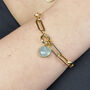 18ct Gold Plated Aquamarine Quartz Birthstone Bracelet, thumbnail 2 of 3