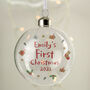 Personalised First Christmas Glass Bauble, thumbnail 3 of 3