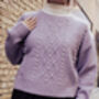 Lilac Cable Knit Pearl Embellished Jumper, thumbnail 4 of 4