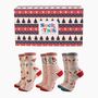 Women's Bamboo Socks Gift Box Festive Robins, thumbnail 1 of 4