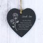Personalised Rose Slate Heart Sign, thumbnail 1 of 3