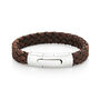 Mens Custom Leather Hidden Fingerprint Bracelet, thumbnail 9 of 11