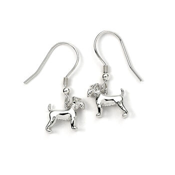 Sterling Silver Schnauzer Hoop Or Hook 3D Earrings, 4 of 8