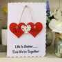 Personalised Valentines Card Double Heart Initials, thumbnail 1 of 9