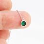 Emerald Green Cz Dot Threader Earrings Sterling Silver, thumbnail 4 of 12