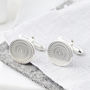Personalised Engraved Round Sterling Silver Cufflinks, thumbnail 3 of 4