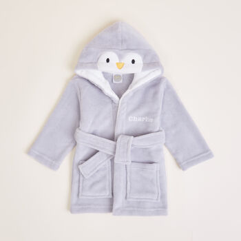 Personalised Penguin Fleece Robe, 2 of 6