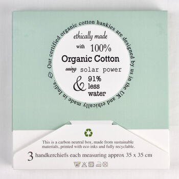 Organic Cotton Hankies, Set Of Three, 2 of 9