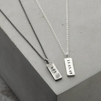 Personalised Men’s Silver Tag Necklace With Photocard, 4 of 7