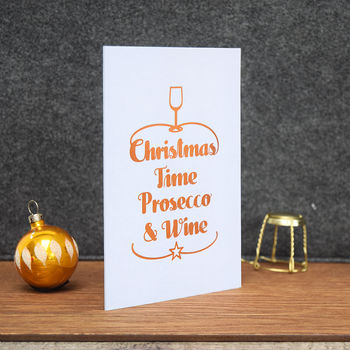 Luxury Foiled 'Prosecco And Wine' Christmas Card, 6 of 6