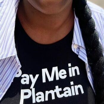 Pay Me In Plantain T Shirt Unisex Black, 3 of 3