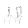 Staffordshire Bull Terrier Silhouette Earrings Sterling Silver, thumbnail 2 of 6