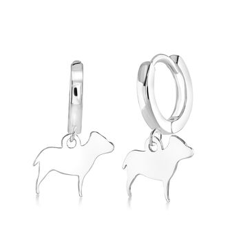 Staffordshire Bull Terrier Silhouette Earrings Sterling Silver, 2 of 6