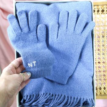 Personalised Cashmere Wool Gloves Scarf Gift Box Set, 5 of 11