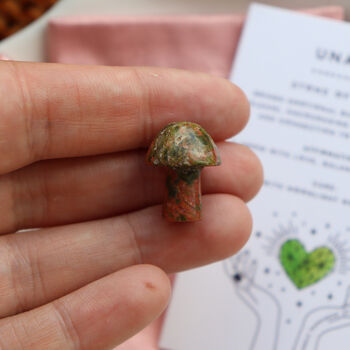Unakite Mushroom Crystal Polished Healing Gemstone, 3 of 8